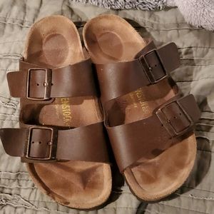Birkenstock Brown Arizona Sandals with Contoured Footbed